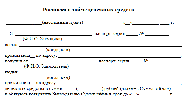 Заявка на транш по договору займа образец