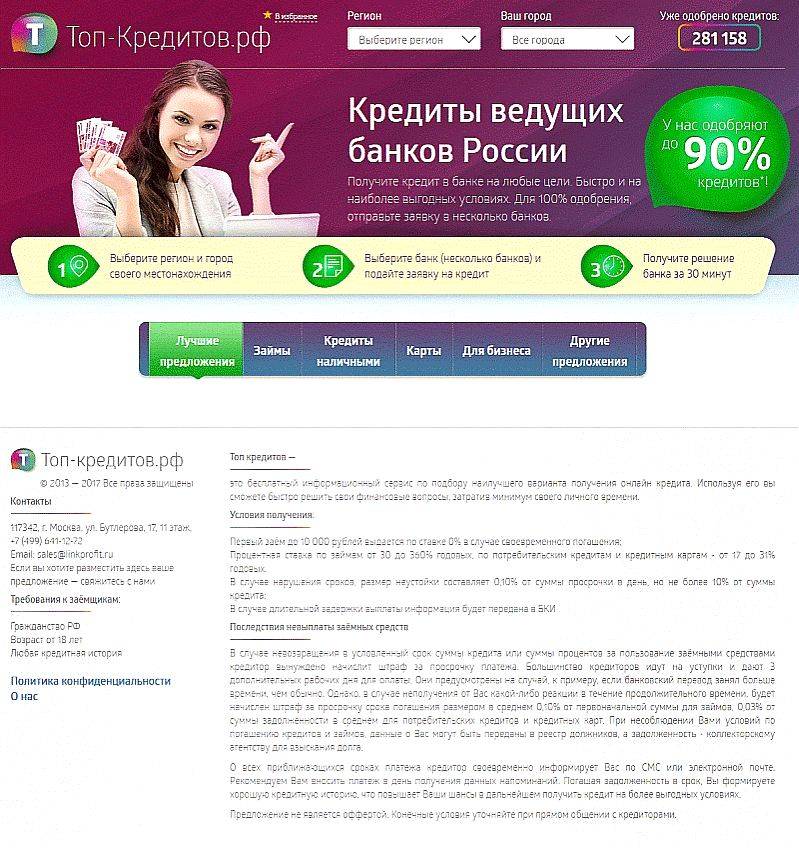 Кредит со 100% одобрения без отказа онлайн (304 шт) - взять с плохой кредитной историей в банке наличными или на карту