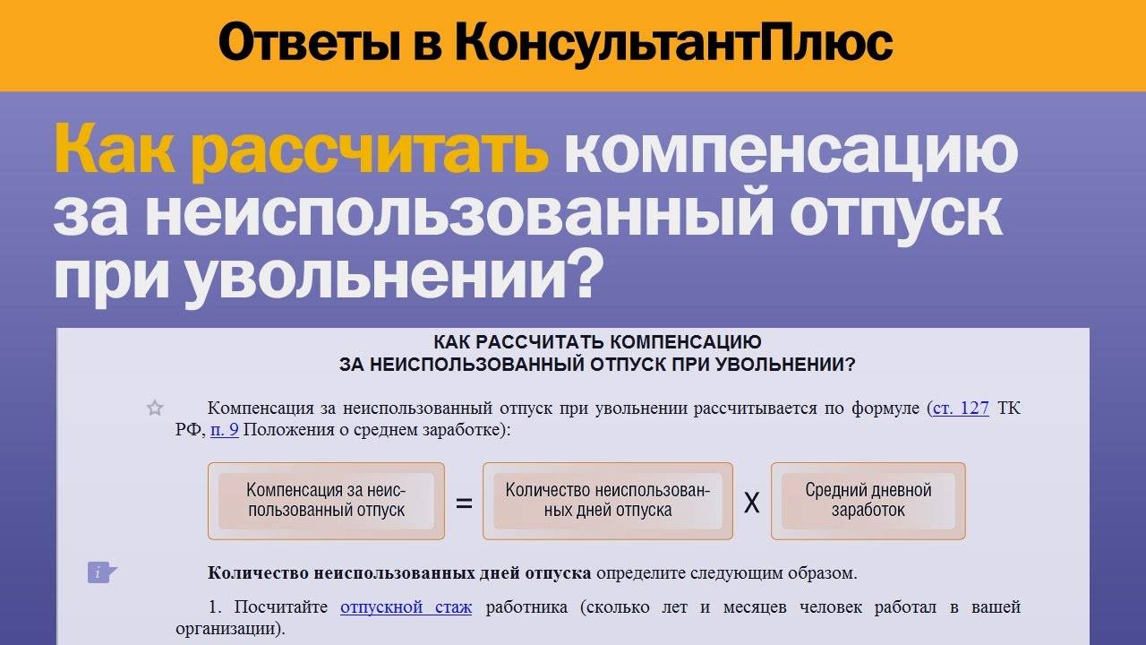 Замена отпуска работнику денежной компенсацией