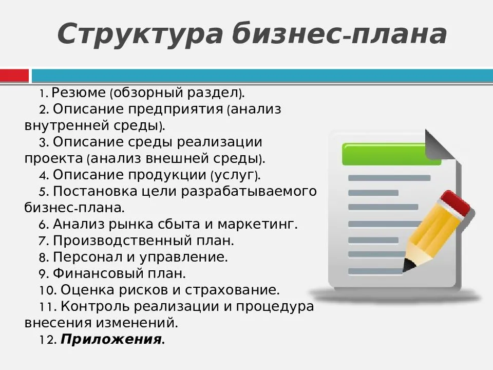 Чем определяется структура бизнес плана