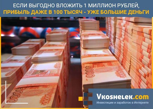 Куда можно вложить 1 миллион рублей чтобы заработать и получать прибыль стабильно