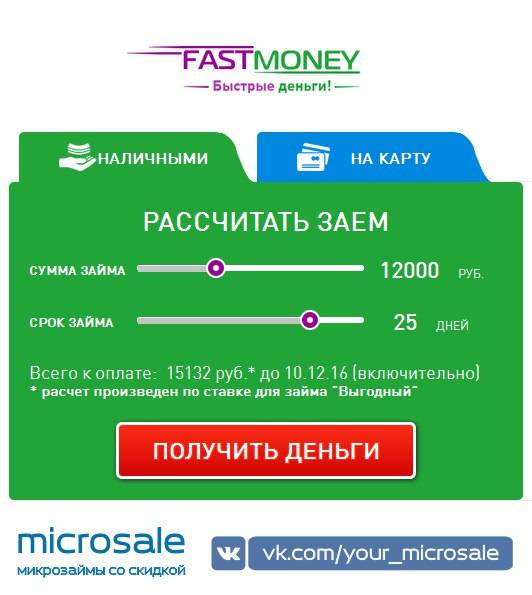 Займ fastmoney (фаст мани) - заявка онлайн