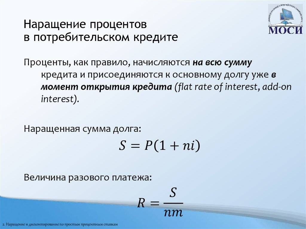 Кредитование формулы