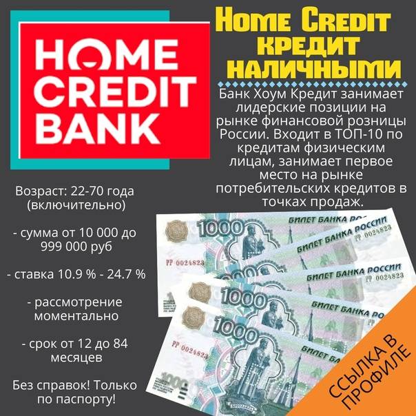 Кредит наличными в home credit bank