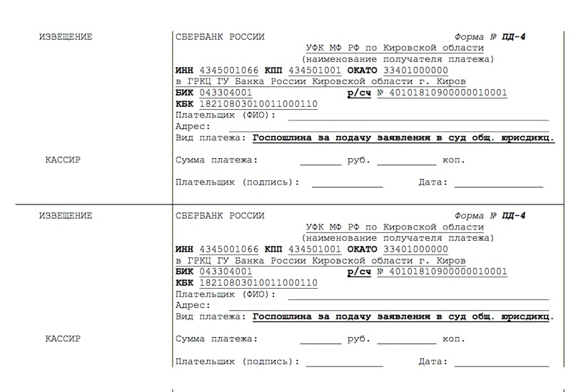 Документ подтверждающий уплату государственной пошлины в суд образец