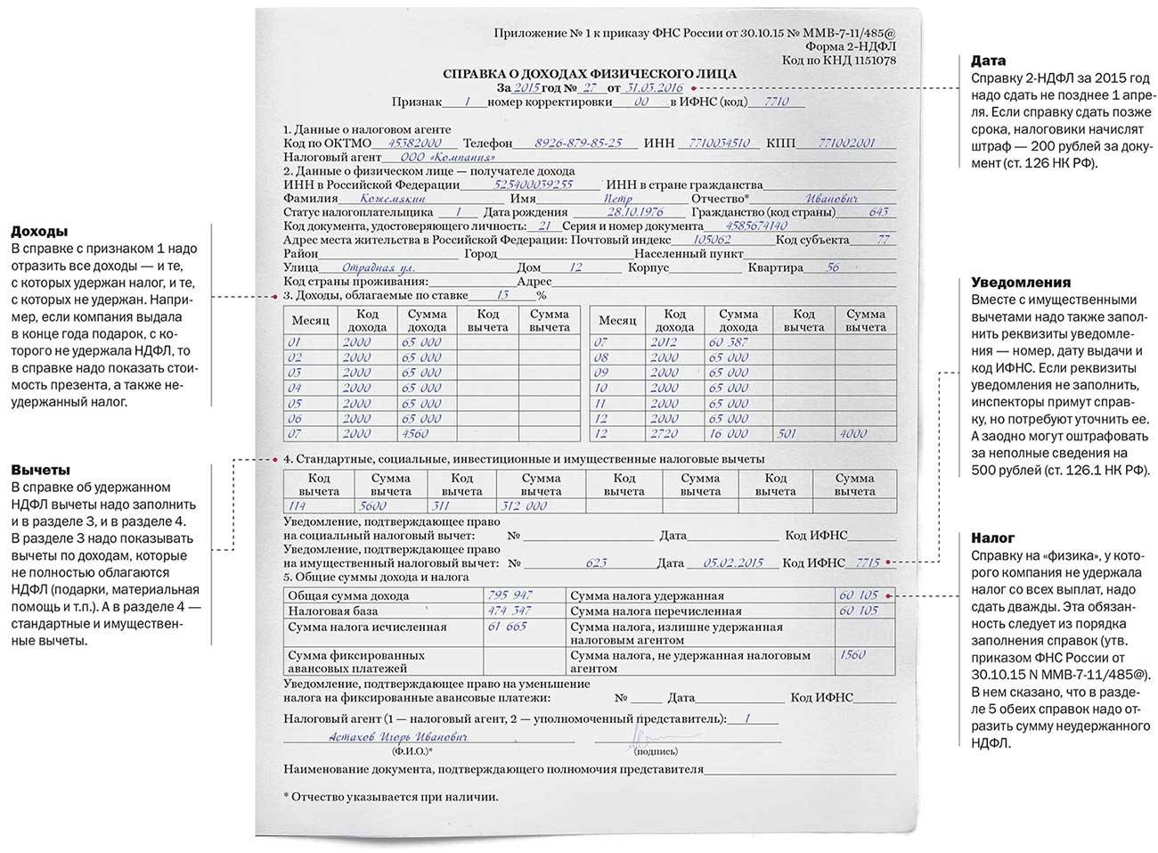 Справка 2 ндфл 2023 образец