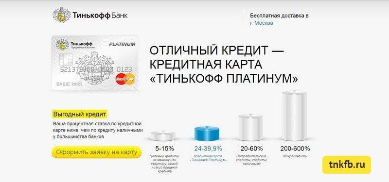 Процент по потребительскому кредиту в Тинькофф Банке