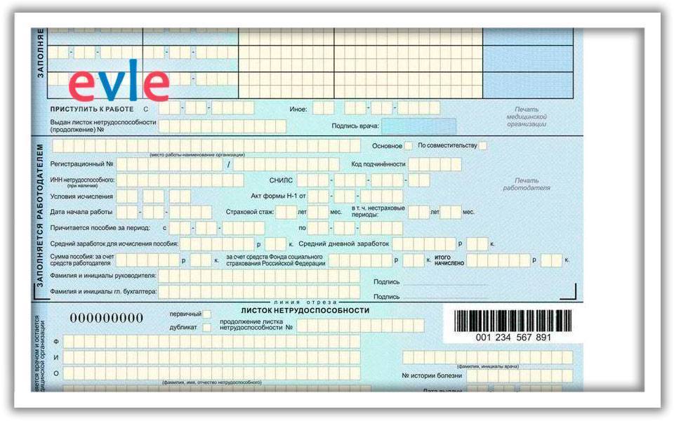 Образец заполнения больничного листа в 2020 году работодателем образец
