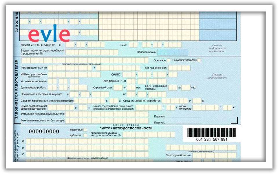 Больничный лист как заполнять образец