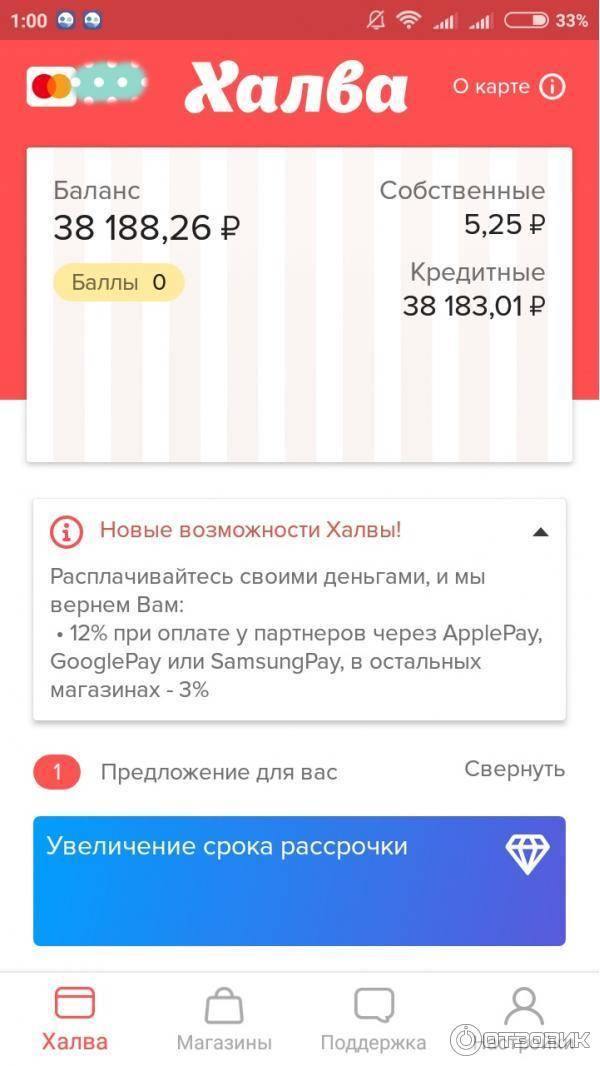 Заемные средства карта халва
