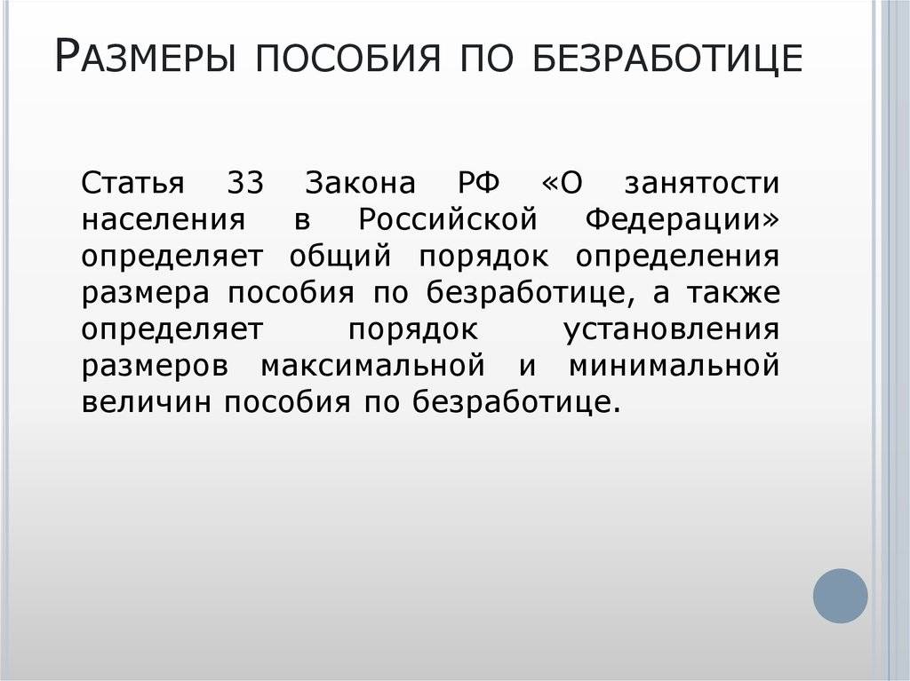 Пособие по безработице в схемах