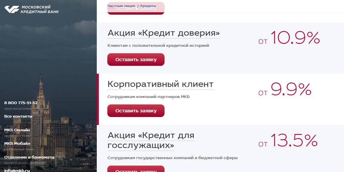 Взять онлайн-кредит в московском кредитном банке наличными в день обращения по паспорту без справок о доходах и поручителей