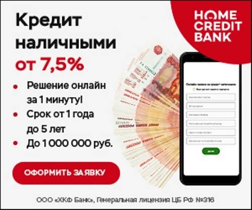 Хоум кредит банк: оформить онлайн кредит от 7,9%, подать заявку