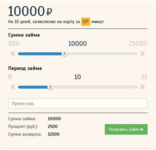Карта на 10000 рублей