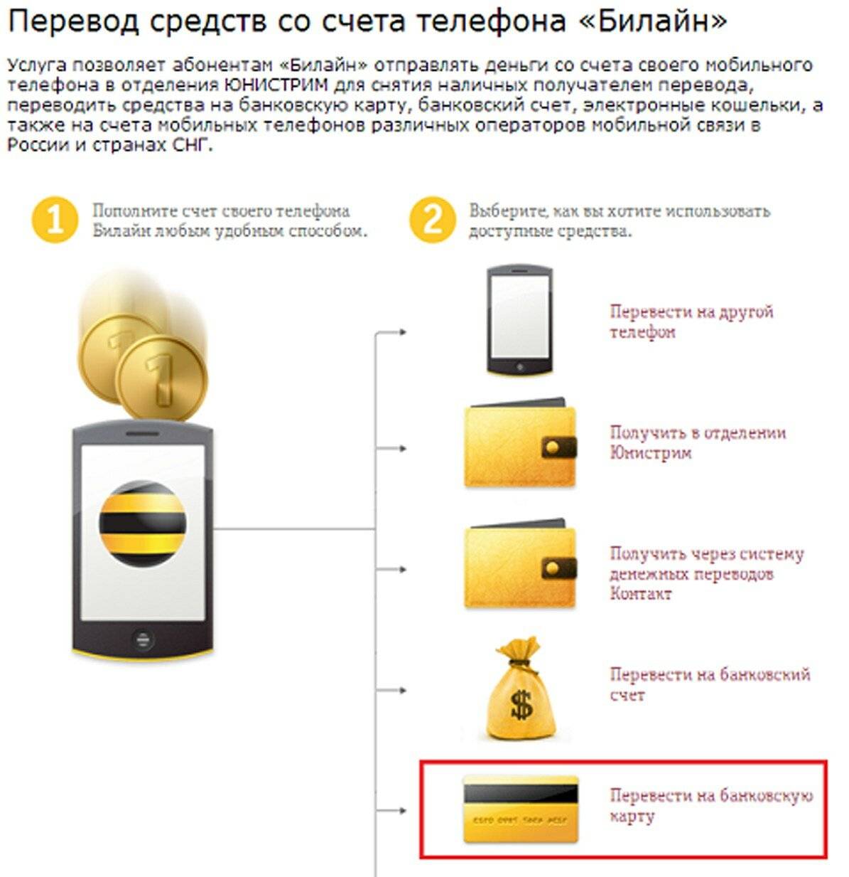 Мобильный перевод денег с билайна на билайн