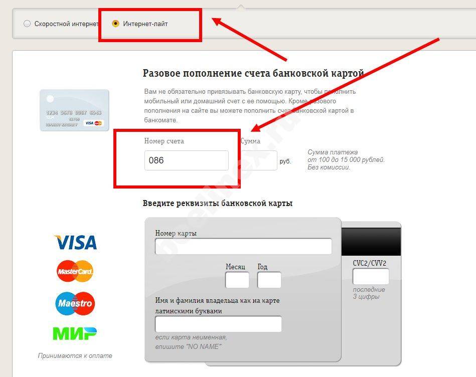 Как пополнить счет мобильного телефона с банковской карты