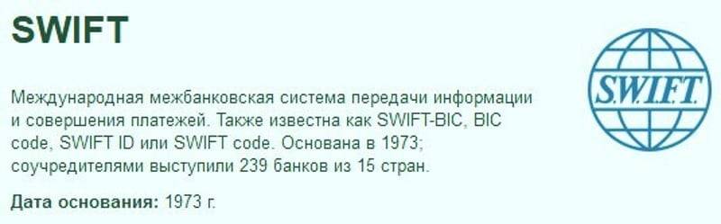 Что такое swift-код банка?