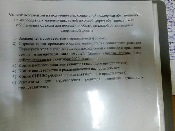Компенсация за школьную форму для многодетных семей в 2021 году