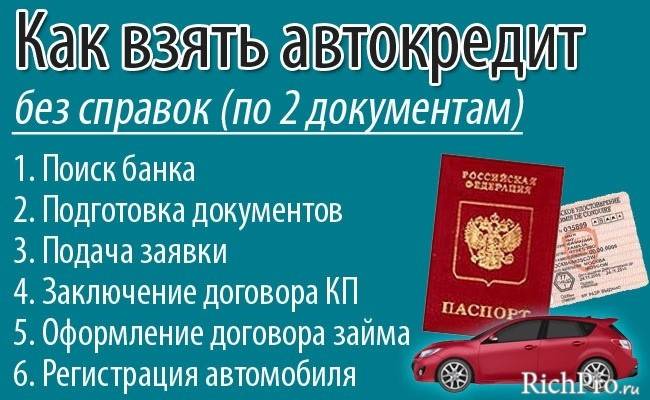 Автокредит по двум документам без подтверждения дохода | банк русский стандарт