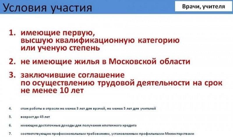 Программа социальной ипотеки в московской области для врачей