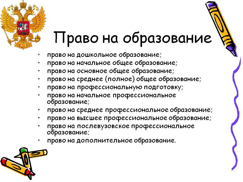 Проект по теме право на образование в рф