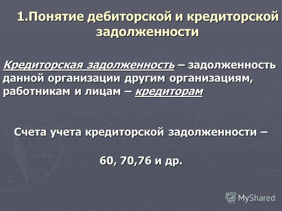 Презентация кредиторская задолженность