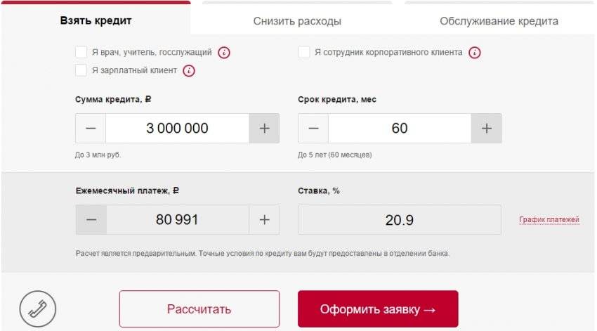 Кредит 300000 рублей на год