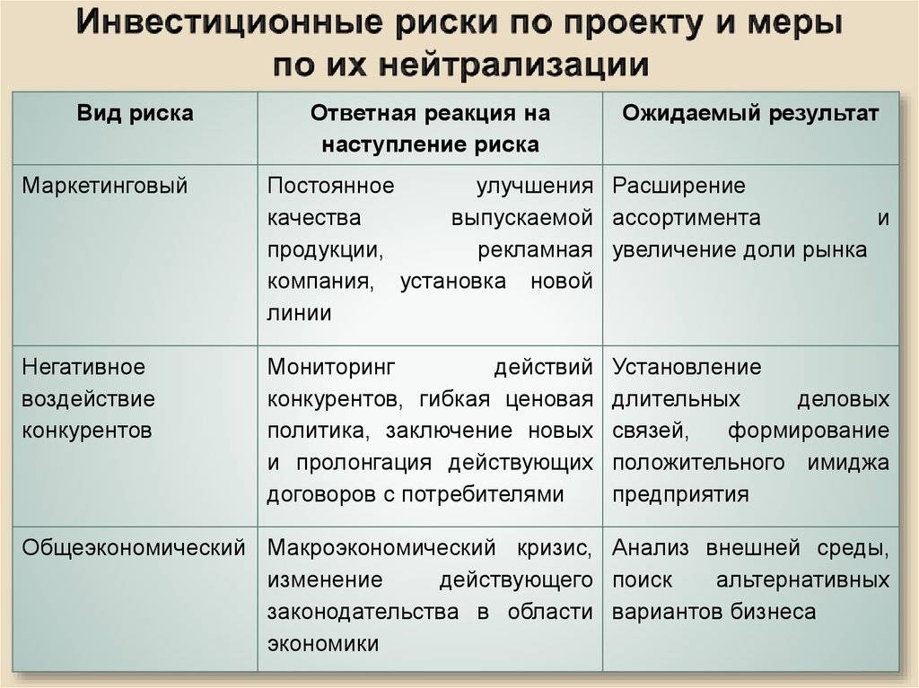 Экономические риски проекта