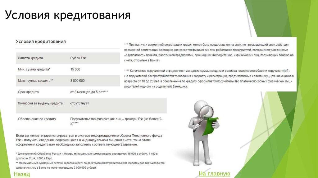 Кредит в сбербанке россии с поручителем, условия кредитования физических лиц под поручительство
