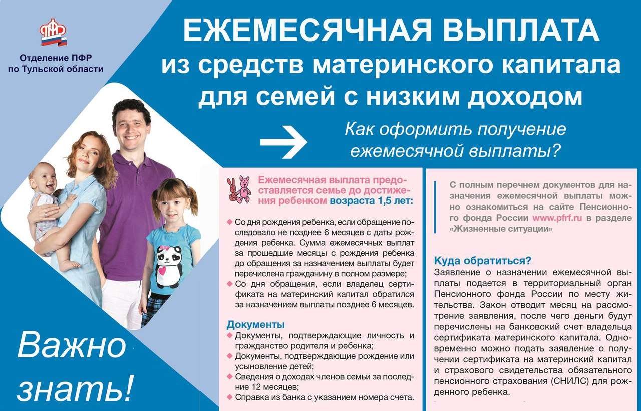 Образец заявления на ежемесячную выплату из материнского капитала