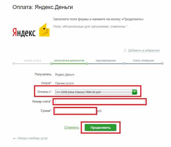 Как перевести деньги на яндекс кошелек через сбербанк онлайн