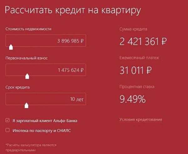 Потребительский кредит в альфа-банке в москве от 13% до 5 млн